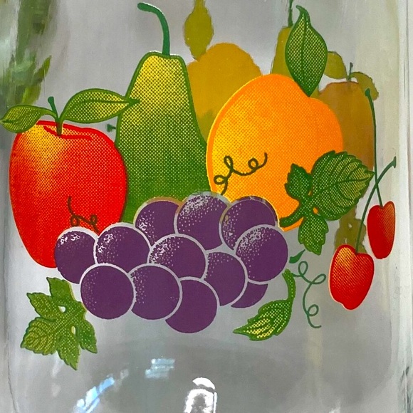 Vintage Crisa Fruit Glass Pitcher 4 Tumblers 5 Piece Set - Picture 5 of 13